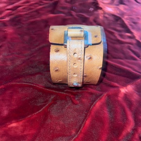 Elena Meyer Ostrich Leather Cuff Bracelet - Picture 4 of 8